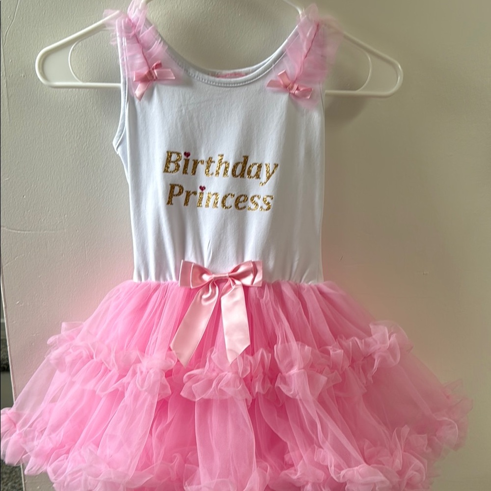 Popatu Pink and White Tulle Dress